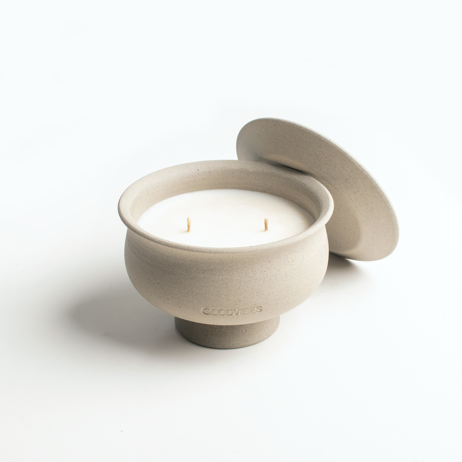 Aurantium Pottery Candle with Incense Holder Lid